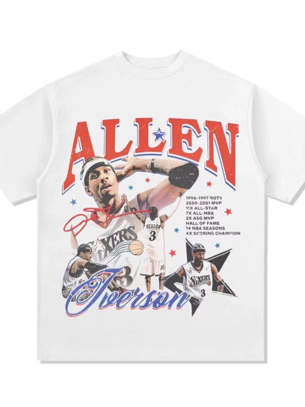 Allen Iverson Printed Short Sleeve Answer American Basketball Fan Cotton T-S 257